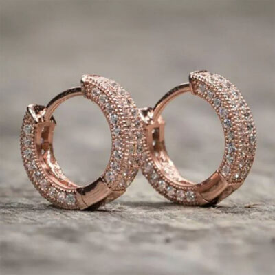 Glowing Earring With Sterling Silver Filling – Rose Gold- AE168