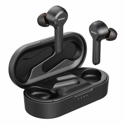 Mpow M9 Wireless Earbuds, 4mic Noise Cancelling Bluetooth 5.0 Earphones inEar, Touch Control Stereo Bass, 40H Playing Time/USBC/IPX8 Waterproof, Single/Twin Mode, Black