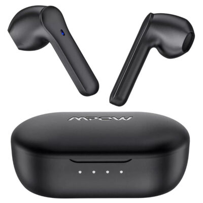 Mpow MX1 Bluetooth Headphones w/Wireless Charging Case/USB-C Charge, 4 Mics Noise Cancelling In Ear Headset, 35H Playtime/Hi-Fi Stereo/Touch Control, IPX8 Waterproof Earphones for Commute, Office, Travel