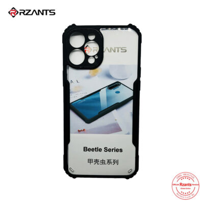 RZANTS iPhone 12 Pro Max NFC Protective Anti Shock Case Clear – BLACK (Camera Hole)