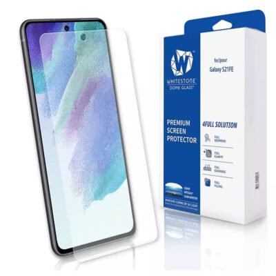 Whitestone [Dome Glass] For Samsung Galaxy S21 FE Tempered Glass Screen Protector – Liquid Dispersion Tech – Single without UV