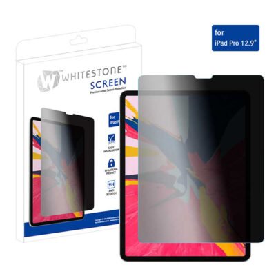 Whitestone Dome Glass Privacy Screen Protector for iPad/iPad Pro 12.9 inch, Ultra Sensitive, Face ID and Apple Pencil Compatible – 1 Pack