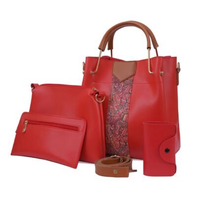 BagX Red 4 piece Capri Handbag BX1132