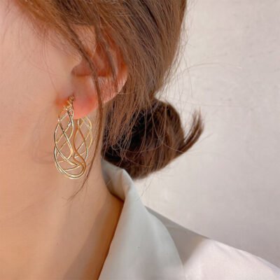 AAA Zircon – Round Hoop Earring – Gold – AE219