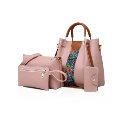 BagX Pink 4 piece Capri Handbag BX1129