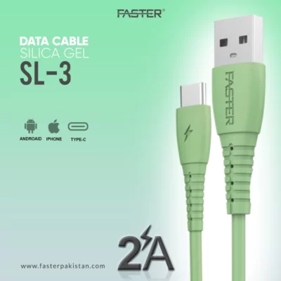 Faster SL3 Silica Gel Fast Charging Data Cable 2.4A Type C