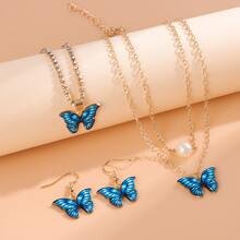 Shien butterfly pendant set