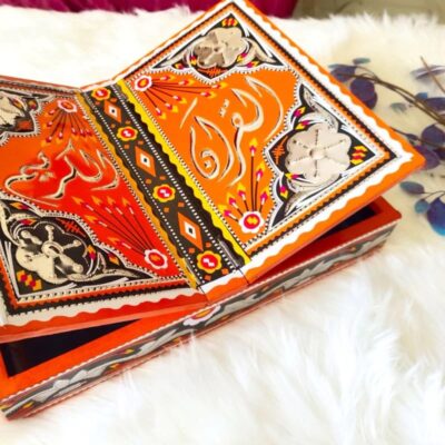 Orange Quran Box With Rehal